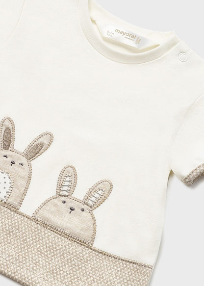 Conjunto de 2 peças de algodão sustentável Bunnies 1619 da Mayoral 