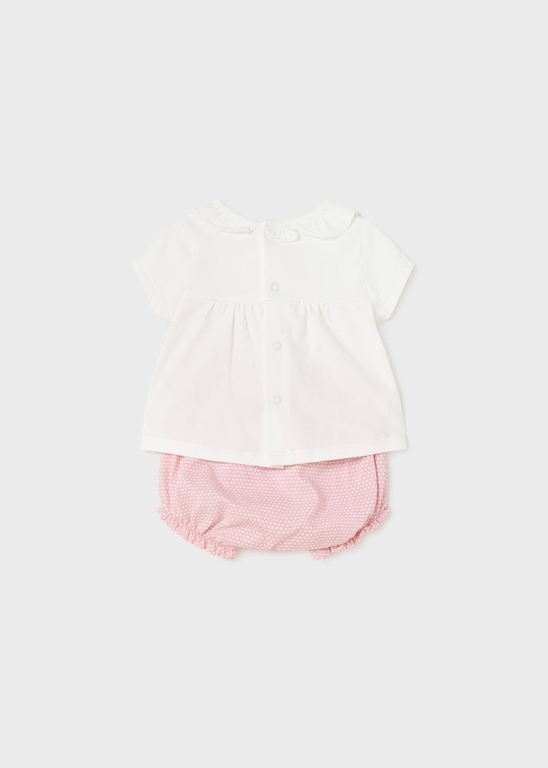 Conjunto curto de 2 peças em algodão sustentável Mayoral Hearts 