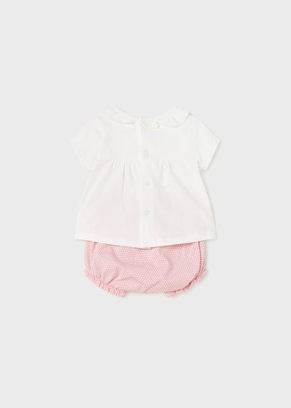 Conjunto curto de 2 peças em algodão sustentável Mayoral Hearts 