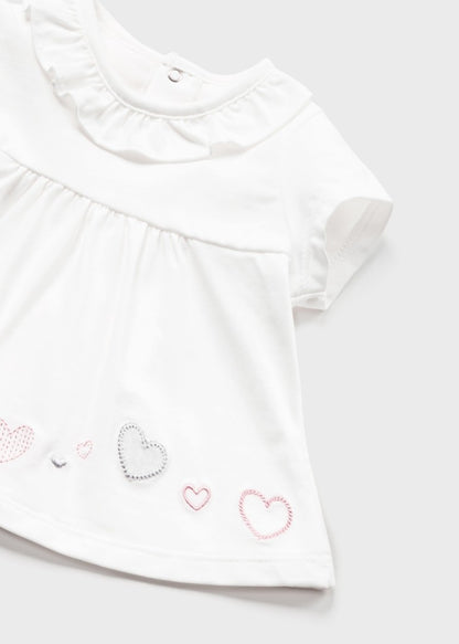 Conjunto curto de 2 peças em algodão sustentável Mayoral Hearts 