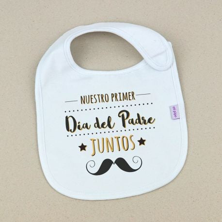 Babador engraçado Nosso primeiro bigode de dia dos pais juntos por Mi Pipo 