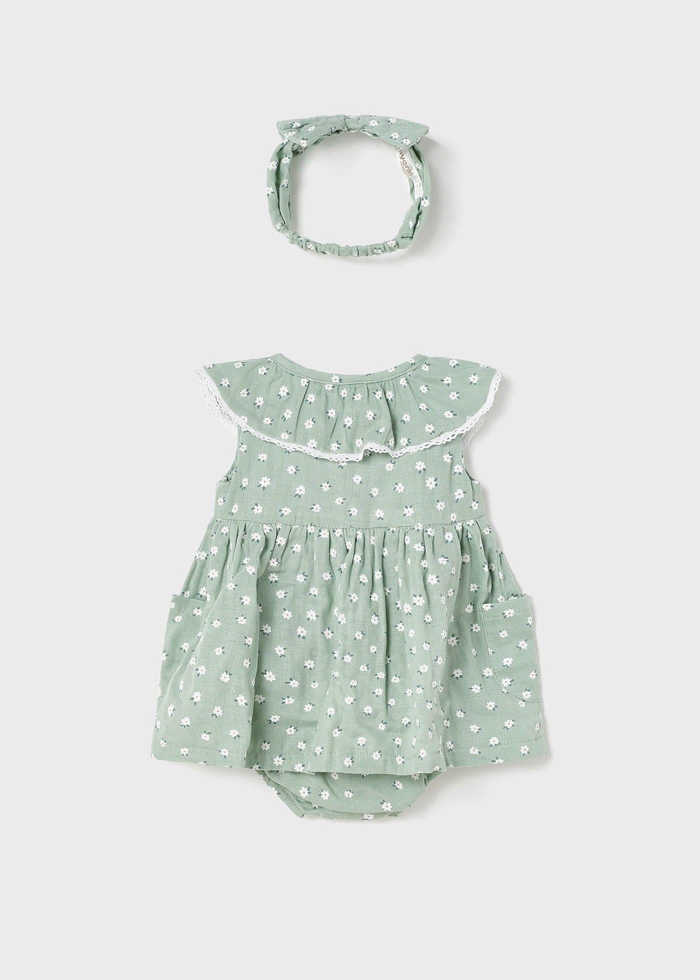 Vestido de algodão sustentável com faixa floral da Mayoral 