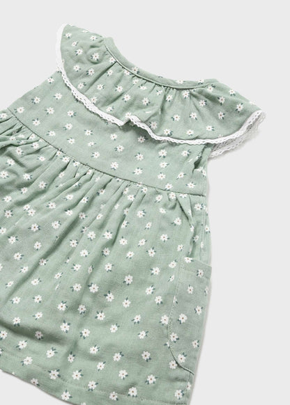 Vestido de algodão sustentável com faixa floral da Mayoral 