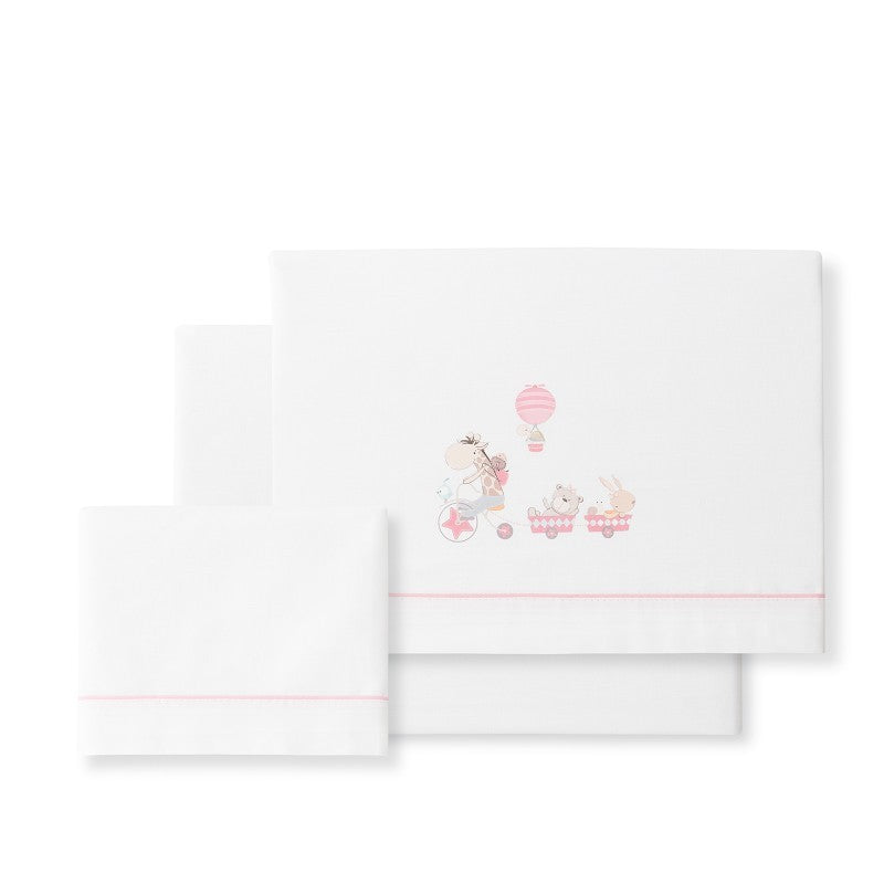 Tríptico minicuna 100% algodón Jirafa de Interbaby