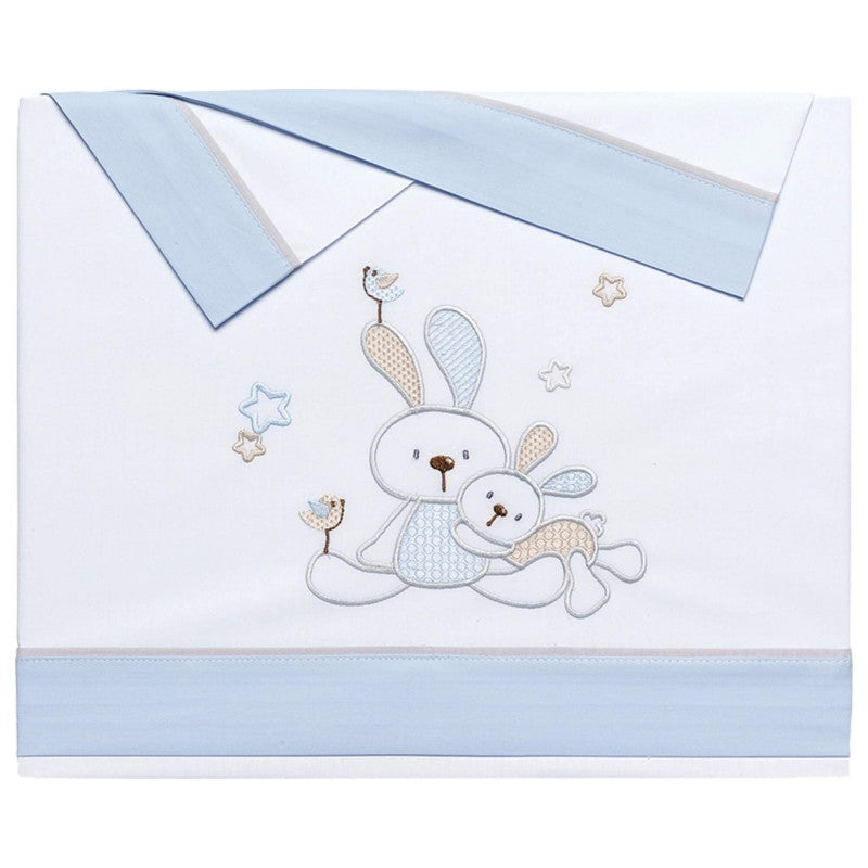 Conjunto de lençóis de mini berço de algodão Pekebaby Bunny