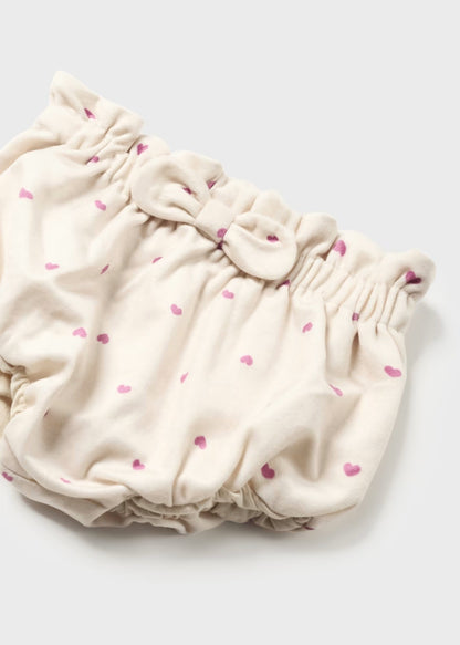 Short de terciopelo estampado Corazones 2236 Mayoral