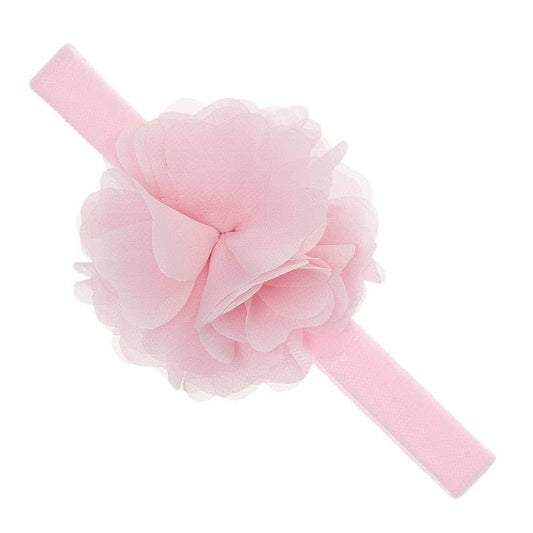 Turbante para bebê com pétalas médias de chiffon de flor de siena